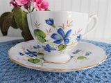 Woodland Violets Queen Anne English Bone China Cup And Saucer 1950s