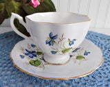 Woodland Violets Queen Anne English Bone China Cup And Saucer 1950s