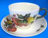 Wedgwood Cup And Saucer Covent Garden Fruit Vintage 1950s Ironstone