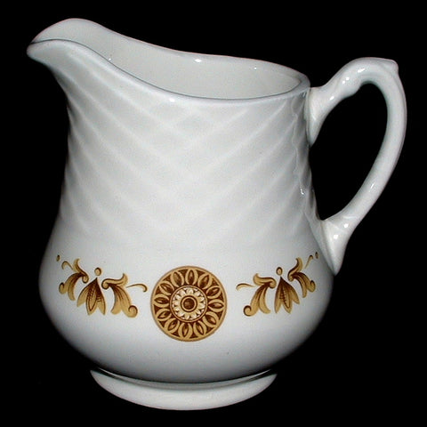 Creamer Wedgwood Gold Medallion Pitcher Cream Milk Jug 1950s Retro Harvest Gold