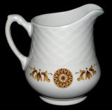Creamer Wedgwood Gold Medallion Pitcher Cream Milk Jug 1950s Retro Harvest Gold