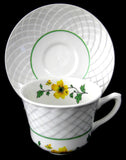 Cup And Saucer Jacqueline Yellow And White Wedgwood 1960s Basket Weave