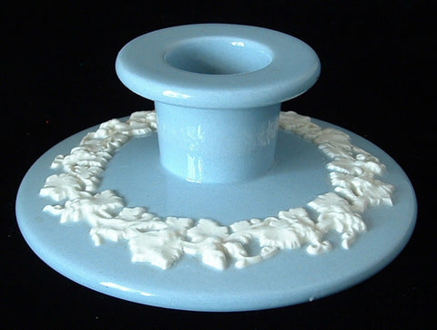 Candle Holder Wedgwood Embossed Queensware Blue As Is Table Deco Tea Party