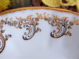 Fancy Yellow Daisies Cup And Saucer Gold Overlay English Bone China 1950s Windsor