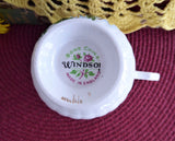 Fancy Yellow Daisies Cup And Saucer Gold Overlay English Bone China 1950s Windsor
