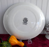 Pheasants Oval Platter 1950s Wood and Sons Game Birds Burgundy Border Gold Overlay