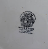 Pheasants Oval Platter 1950s Wood and Sons Game Birds Burgundy Border Gold Overlay