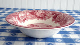 Soup Bowl English Scenery Red Transferware Woods Cereal Bowl 1950s Ironstone