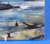 Postcard Artist Signed Watercolor Eiffel Tower Paris Yvon 1950s Impressionist