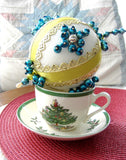 Large Beaded Christmas Tree Ornament Hand Made 1950s 1930s German Mercury Glass Beads