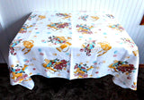 Eames Era 1950s Tablecloth Barkcloth 1950s Tea Cloth Retro Colors 45 Square