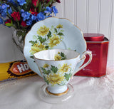 Chrysanthemum Cup And Saucer Romance Pale Blue Royal Standard 1950s Bone China