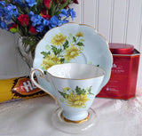 Chrysanthemum Cup And Saucer Romance Pale Blue Royal Standard 1950s Bone China