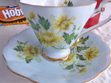 Chrysanthemum Cup And Saucer Romance Pale Blue Royal Standard 1950s Bone China