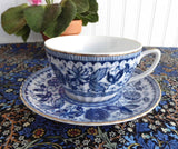 Blue And White Cup And Saucer 1950s Japan Blue Transferware Teacup Porcelain