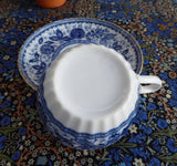 Blue And White Cup And Saucer 1950s Japan Blue Transferware Teacup Porcelain