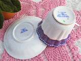 Gorgeous Cup And Saucer Cobalt Blue Gold Filigree Pink Rose 1950s English Bone China