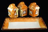 Cottage Ware 5 Piece Set On Tray Price Kensington Salt Pepper Mustard 1950s England