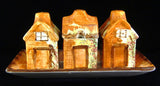 Cottage Ware 5 Piece Set On Tray Price Kensington Salt Pepper Mustard 1950s England