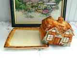 Cottage Ware Cheese Dome Price Kensington Hand Painted 1950s Butter Dish Thatched Cottage