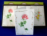 Note Cards Retro Boxed Set Of 18 Embossed Floral Cards With Envelopes Gold 1950s