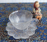 Hobnail Clear Cup And Saucer Indiana Glass 1950s Depression Glass Retro