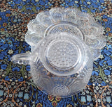 Hobnail Clear Cup And Saucer Indiana Glass 1950s Depression Glass Retro
