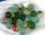 Glass Marbles Vintage 1950s Mid Glass Marbles Assorted Toy Marbles Lot of 25