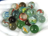 Glass Marbles Vintage 1950s Mid Glass Marbles Assorted Toy Marbles Lot of 25