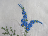 Floral Spray Hand Embroidered Linen Guest Towel Hand Towel 1950s Tea Towel Hand