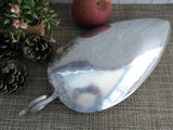 Hammered Aluminum Leaf Shape Large Dish 1950s B W Bluenilium Serving Tea Party