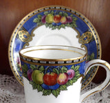 Jewel Color Fruit Demitasse Cup And Saucer 1930s Somerset Hughes Demi Coffee Espresso