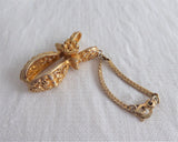 Ornate Glove Clip Hankie Clip Floral Filigree 1950s Purse Clip Accessory Scarf