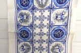 Pair Of Linen Placemats Delft Tile Pattern 1950s Table Mats Delft Blue White Table Linens