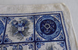 Pair Of Linen Placemats Delft Tile Pattern 1950s Table Mats Delft Blue White Table Linens