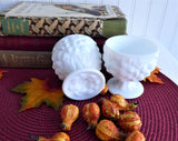 Milk Glass Candle Holders Floral Pedestal Posy Holders 1950s Pair Vintage
