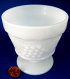 Grape And Leaf Milk Glass Sherbet Anchor Hocking Vintage Mid Century 1950s
