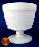 Grape And Leaf Milk Glass Sherbet Anchor Hocking Vintage Mid Century 1950s
