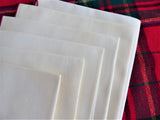 Tea Napkins 6 Off White Red Trim Napkins Luncheon 1950s 14 Inch Holiday