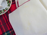 Tea Napkins 6 Off White Red Trim Napkins Luncheon 1950s 14 Inch Holiday