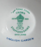 Mug English Garden Bone China Red Blue Green Crown Staffordshire Grandmug 1950s