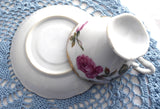 Pink Rose Cup And Saucer 1950s Japan Brushed Gold Trim Teacup Porcelain