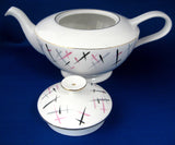 Retro Teapot Royal Standard England Pink Black 1950s Large Bone China
