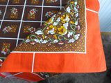 Retro Colors Tablecloth 60 Square Bark Cloth Tea Cloth Bridge Cloth Fall Colors