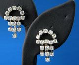 Rhinestone Earrings Dangles Screw Back 1950s Vintage Tea Party Glamour