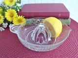 Vintage Depression Glass Reamer Juicer Tab Handle Orange Lemon Mid Century