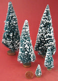 Flocked Bottle Brush Trees Set of 5 Holiday Tea Decor Christmas Bottle Brush Forest