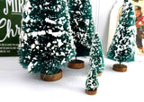 Flocked Bottle Brush Trees Set of 5 Holiday Tea Decor Christmas Bottle Brush Forest