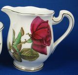 Cream And Sugar English Rose Royal Standard Hand Colored 1950s Creamer