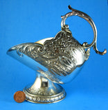 Sugar Scuttle Silver Sugar Bowl Floral Vintage 1950s Fancy Gold Washed